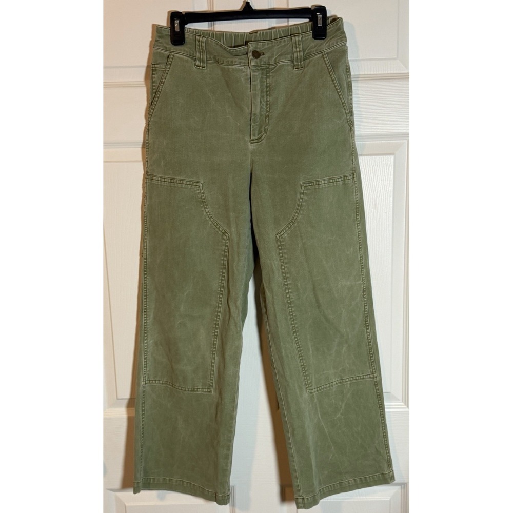 YFB Young Fabulous & Broke Women's Large Olive Green Utility Wide Leg Pants